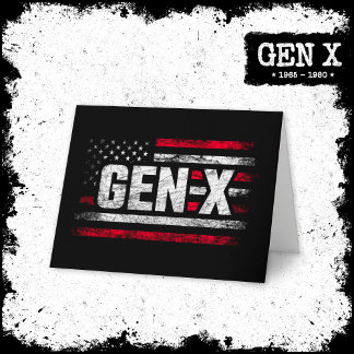 Generation X Gen Xer Gen X American Flag Gen X Karte