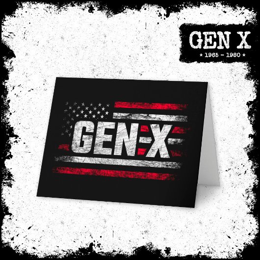 Generation X Gen Xer Gen X American Flag Gen X Karte