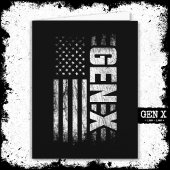 Generation X Gen Xer Gen X American Flag Gen X Karte