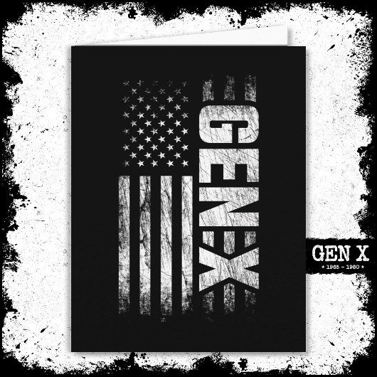 Generation X Gen Xer Gen X American Flag Gen X Karte
