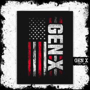 Generation X Gen Xer Gen X American Flag Gen X Karte