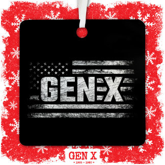 Generation X Gen Xer Gen X American Flag Gen X Ornament Aus Metall