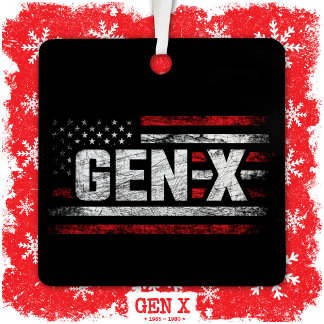 Generation X Gen Xer Gen X American Flag Gen X Ornament Aus Metall