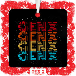 Generation X Gen Xer Gen X Retro Vintage 80er Gen Ornament Aus Metall