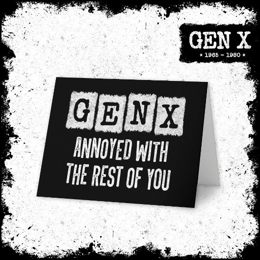 Generation X Gen Xer hat sich über die Erholung vo Karte