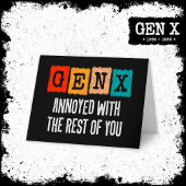 Generation X Gen Xer hat sich über die Erholung vo Karte