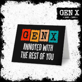 Generation X Gen Xer hat sich über die Erholung vo Karte