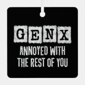 Generation X Gen Xer hat sich über die Erholung vo Ornament Aus Metall (Vorderseite)