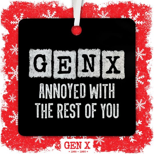 Generation X Gen Xer hat sich über die Erholung vo Ornament Aus Metall