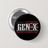 Generation X Gen Xer Proud American Flag Gen X Button (Vorne & Hinten)