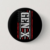 Generation X Gen Xer Proud American Flag Gen X Button (Vorderseite)