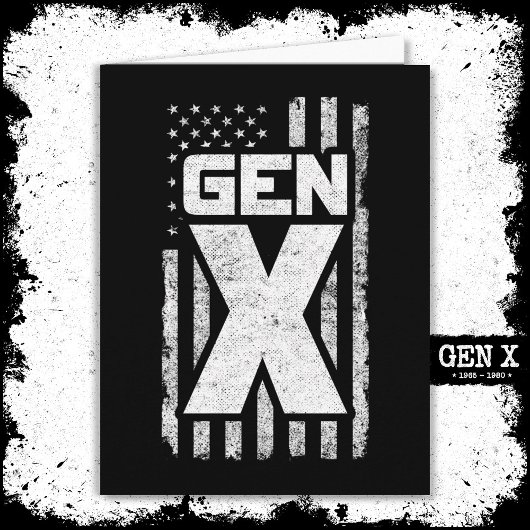 Generation X Gen Xer Proud American Flag Gen X Karte