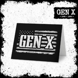 Generation X Gen Xer Proud American Flag Gen X Karte