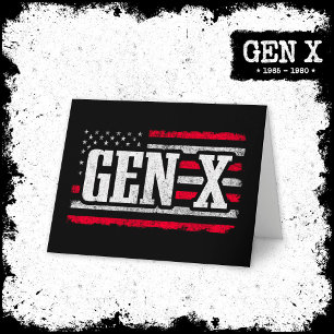 Generation X Gen Xer Proud American Flag Gen X Karte