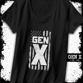 Generation X Gen Xer Proud American Flag Gen X T-Shirt