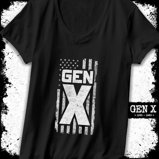 Generation X Gen Xer Proud American Flag Gen X T-Shirt