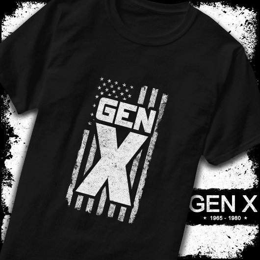 Generation X Gen Xer Proud American Flag Gen X T-Shirt