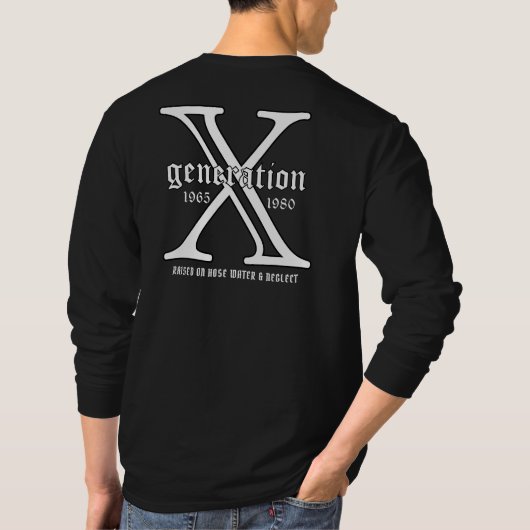 Generation X Jahr individuell anpassen T-Shirt (Rückseite)
