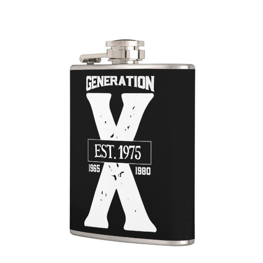 Generation X Personalisierter Vinyl-Wrapper Flachmann (Links)