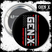 Generation X Proud Gen Xer American Flag Gen X Button