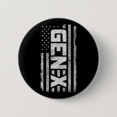 Generation X Proud Gen Xer American Flag Gen X Button (Vorderseite)