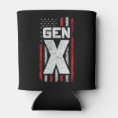 Generation X Proud Gen Xer American Flag Gen X Dosenkühler (Rückseite)