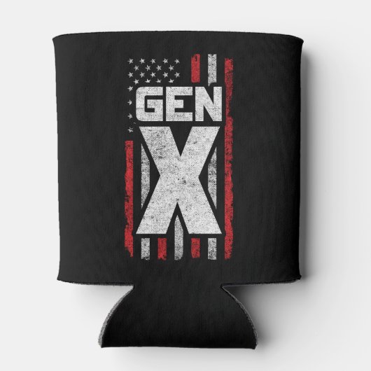 Generation X Proud Gen Xer American Flag Gen X Dosenkühler (Rückseite)