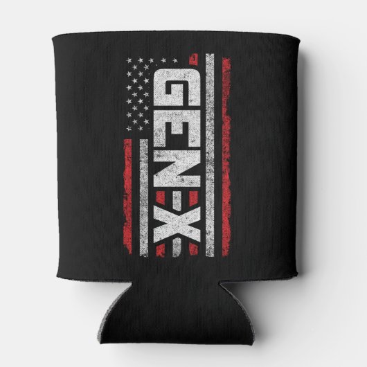 Generation X Proud Gen Xer American Flag Gen X Dosenkühler (Rückseite)