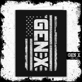 Generation X Proud Gen Xer American Flag Gen X Karte