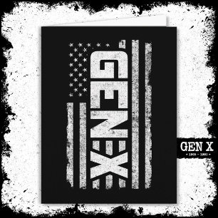 Generation X Proud Gen Xer American Flag Gen X Karte