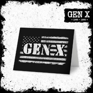Generation X Proud Gen Xer American Flag Gen X Karte