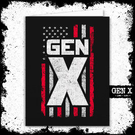 Generation X Proud Gen Xer American Flag Gen X Karte