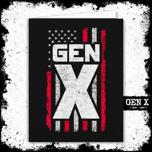 Generation X Proud Gen Xer American Flag Gen X Karte