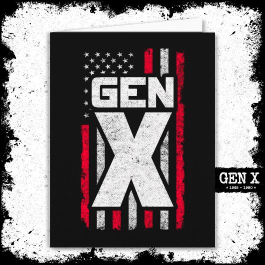 Generation X Proud Gen Xer American Flag Gen X Karte