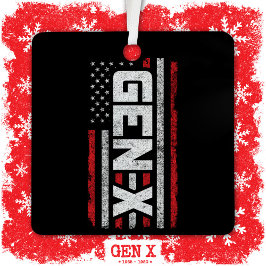 Generation X Proud Gen Xer American Flag Gen X Ornament Aus Metall