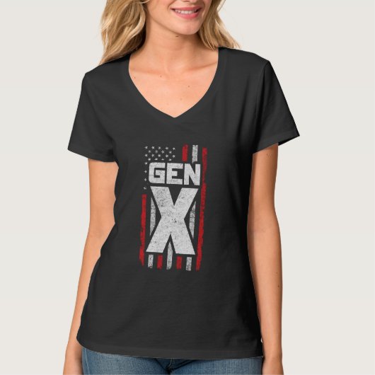 Generation X Proud Gen Xer American Flag Gen X T-Shirt (Vorderseite)