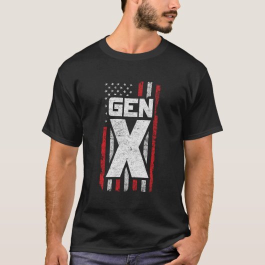 Generation X Proud Gen Xer American Flag Gen X T-Shirt (Vorderseite)