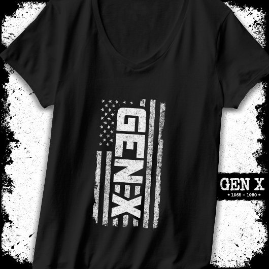 Generation X Proud Gen Xer American Flag Gen X T-Shirt