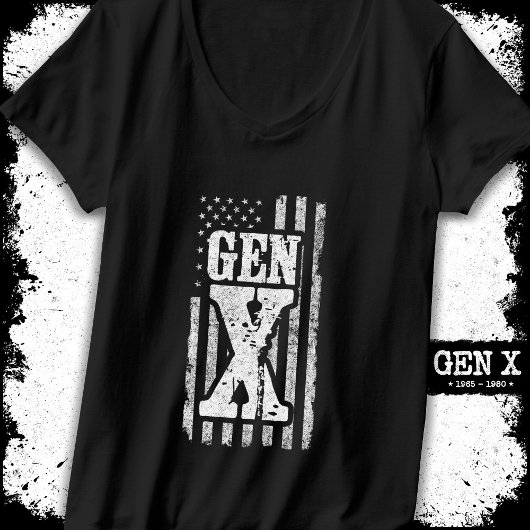 Generation X Proud Gen Xer American Flag Gen X T-Shirt