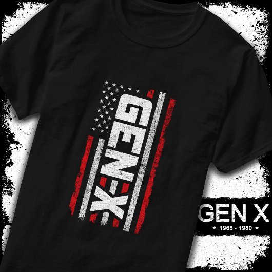 Generation X Proud Gen Xer American Flag Gen X T-Shirt