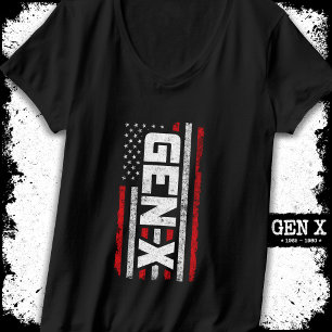 Generation X Proud Gen Xer American Flag Gen X T-Shirt