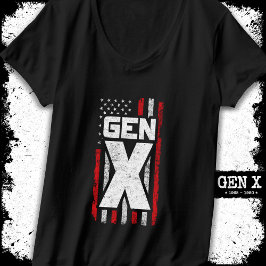 Generation X Proud Gen Xer American Flag Gen X T-Shirt