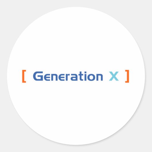 Generation X Runder Aufkleber (Vorderseite)