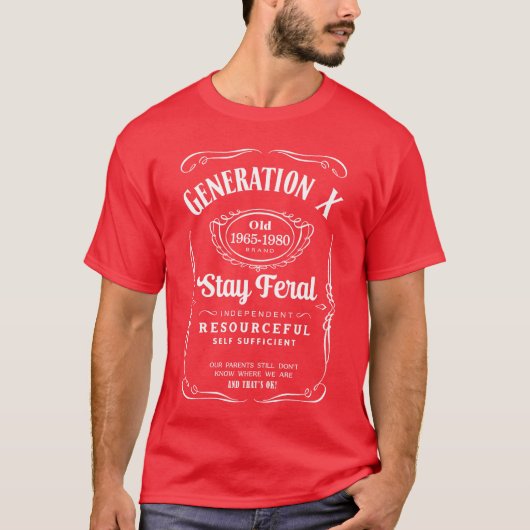 Generation X Stay Feral Premiumriblend retro retro T-Shirt (Vorderseite)