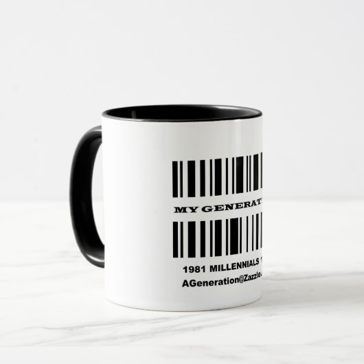 Generation Y BAR CODE-Tasse Tasse (Vorderseite Links)