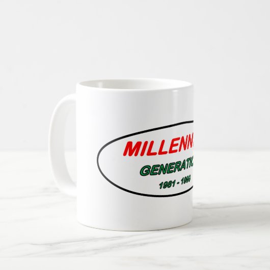 Generation Y der Tasse - "Millennials" (Vorderseite Links)
