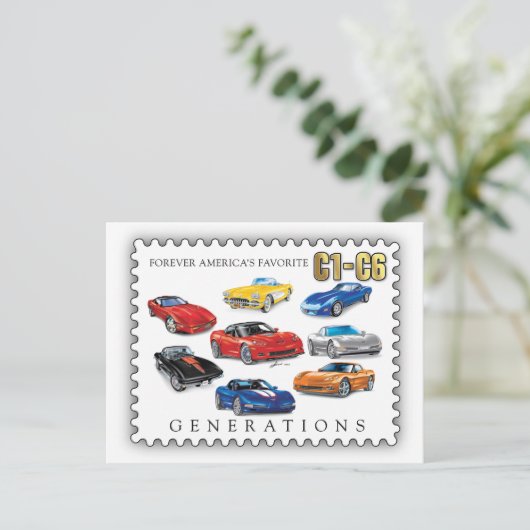 GENERATIONEN DER AUTOMOBILKUNST FEIERTAGSPOSTKARTE (Stehend Vorderseite)