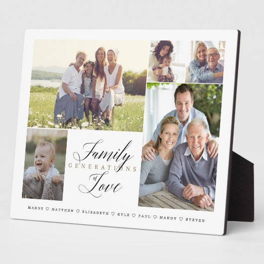 Generationen der Liebe Custom 5 FotoCollage Fotoplatte (Seite)