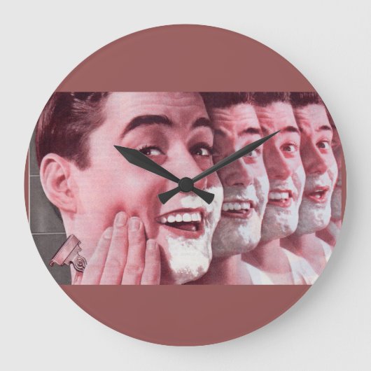 Generationen des Rasierens Große Wanduhr (Vorderseite)