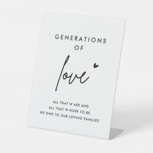 Generationen von Liebe-Hochzeitstag-Zeichen Sockelschild